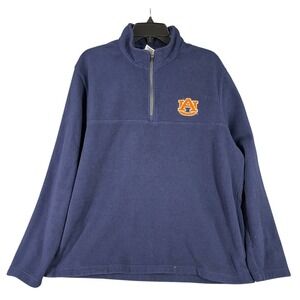 Auburn University Tigers Fleece Pullover Sweater NCAA 1/4 Zip Mens L‎ Champion